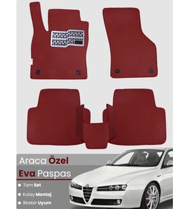 ALFA ROMEO 159 (2005-2011) Uyumlu EVA Paspas Tam Set–Araca Özel,Kolay Montaj,Su Geçirmez