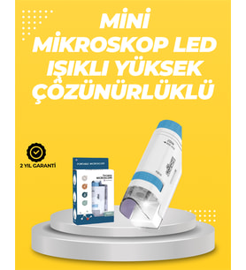 Taşınabilir LED Işıklı Cep Mikroskop – 80X–200X Büyütme