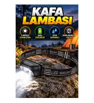 Ayarlanabilir Şarj Edilebilir LED Kafa Lambası Kamp ve Balıkçı Feneri 4 Modlu
