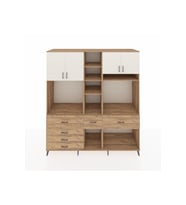 Kronos Dolap 11 Raflı 6 Çekmeceli 4 Kapaklı 220x59x243 Çam-Aytaşı/Çam