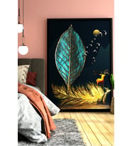 Çerçeveli Tablo Modern Sanatsal Çerçeveler Dekorasyon Ev Dekoru Tekli Çerçeve (Siyah)