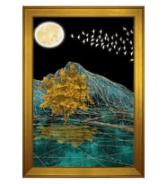 Manzara Temalı Kanvas Tablo 80 x 110 cm Gold Çerçeve