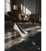 Trendyshose 6750 Rahat Kalıp Orta Topuk Kadın Ayakkabı (Gümüş)