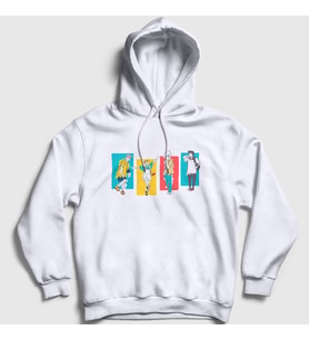 Presmono Unisex Beyaz Lost In Paradise Jujutsu Kaisen Kapüşonlu Sweatshirt 351891tt