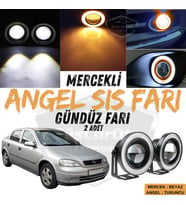 Opel Astra G 1998-2004 Uyumlu Mercekli Angel Sis Farı Metal 76 mm Turuncu Halkalı Gündüz Farı 2 Adet