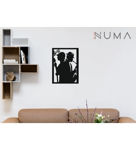 Numa Concept-Jazz Müzisyenler Model Mdf Tablo-Ahşap Tablo Saksafon Çalan Sanatçı Desenli (Siyah)