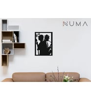 Numa Concept-Jazz Müzisyenler Model Mdf Tablo-Ahşap Tablo Saksafon Çalan Sanatçı Desenli (Siyah)