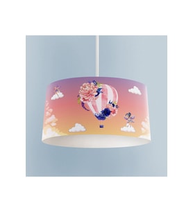 MEKTA HOME BEBEK VE ÇOCUK ODASI Uçan Balon ve Çiçek Desenli Avize