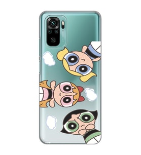 Xiaomi Redmi Note 10 / Note 10S Uyumlu Powerpuff KIzlar Tasarımlı Şeffaf Telefon Kılıfı