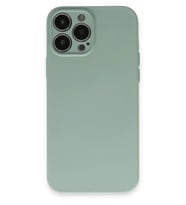 Newface Apple iPhone 13 Pro Max Kılıf Nano içi Kadife Silikon - Su Yeşili