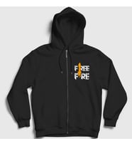 Presmono Unisex Siyah Knife V2 Free Fire Fermuarlı Kapüşonlu Sweatshirt 233251tt