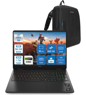 Hp Omen Slim 16-AM0000NT Intel Core Ultra 9 285H 96GB Ddr5 1tb SSD RTX5060 8gb Gddr7 16 Inç Wuxga (1920X1200) 165Hz 400NITS 3ms IPS Freedos Taşınabilir Bilgisayar BQ3Z2EAF44 + Zetta Çanta