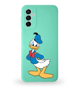 Samsung Galaxy M13 Uyumlu Lansman Kılıf Altı Kapalı İçi Kadife  Donald Duck-D Tasarımlı  Kapak (Şeffaf)