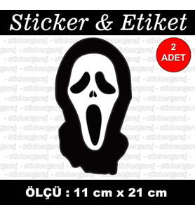 korku maske çığlık etiket sticker - 2 adet çıkartma araba motosiklet kask atv tablet pc buzdolabı otomobil bilgisayar uyumlu
