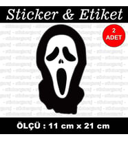 korku maske çığlık etiket sticker - 2 adet çıkartma araba motosiklet kask atv tablet pc buzdolabı otomobil bilgisayar uyumlu