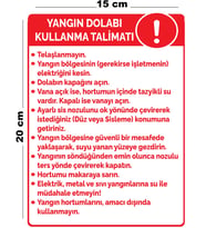 Metal Yangın Dolabı Kullanma Talimatı 15 cm x 20 cm Uyarı Levhası Yönlendirme Tabelası