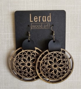 LeradLazerArt- Ahşaptan geometrik küpeler. Lazer kesim. Ahşap ve deriden küpeler