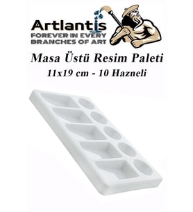 Masa Üstü Resim Paleti 1 Adet 10 Hazneli Boya Paleti 11x19 cm Sanatsal Boyalar İçin Palet Akrilik Boya Yağlı Boya Guaj Boya