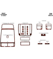 Meriç® Seat Alhambra Ön Torpido Kaplama Maun 24 Parça 2000-› (Maun)