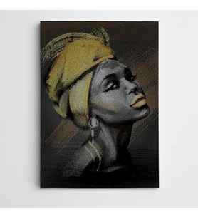 Afrikalı Kadın Modern Sanat Kanvas Tablo