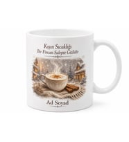 Salep Keyfi Tarçın Çubukları Kış Geceleri Kupası Porselen Bardak Hediye