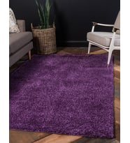 Angorahome Solid Shaggy Makine Halısı 4371Y Mor 150 x 230 Dikdörtgen