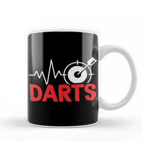 Darts Heartbeat Dartboard Dart Team Player Target Arrow Kupa Bardak Porselen