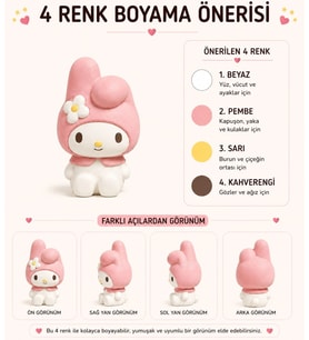Sevimli Tavşan Figürlü Taş Boyama Hobi Seti