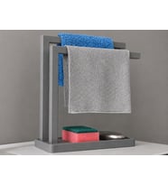 3D Baskı Havluluk ve Sabunluk Organizer - Lavabo Üstü Çok Amaçlı Düzenleyici-Gri