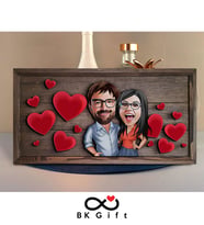 BK Gift Özel Yapım Kabartma Figür Temalı Karikatür Çiftler Meşe Ağacı Ahşap Tablo, Sevgililer Günü Hediyesi, Yıl Dönümü Hediyesi, Ev Hediyesi-9