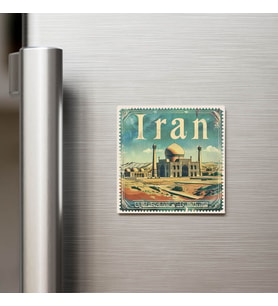 İran Iran - Posta Pulu Temalı Ülke - Baskılı Buzdolap Magneti Kare - 9x9 cm