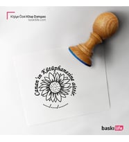 Papatya Kişiye Özel Kitap Damgası Kitap Mührü Kaşe Kitap Mühür Özel Damga 391
