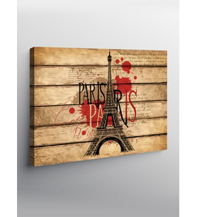 Kanvas Tablo Paris Ahşap Tabelası