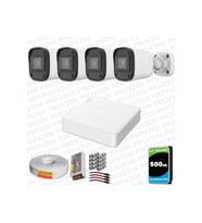Provzen Hikvision Unv 4'lü Full HD Güvenlik Kamerası Set Gece Görüş, Mikrofon, Olay Anında Bildirim