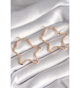 Pirinç Gold Renk Yıldız Model Kadın Küpe 5886
