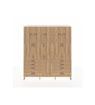 Kronos Dolap 8 Raflı 8 Çekmeceli 3 Askılı 220x59x243 Aytaşı-Çam/Çam