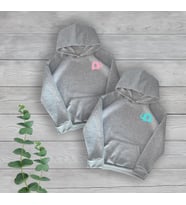 Sevgili Çift Fil Baskılı Hediye 2'li Oversize Gri Sweatshirt