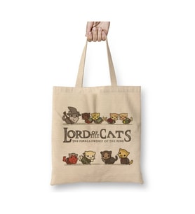 Lord Of The Rings Cats Kediler Beyaz Bez Çanta Uzun Saplı Alışveriş Çantası Plaj Çantası