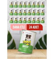 King Sos İçerisinde Et Parçacıklı Dana Etli Köpek Konservesi 400 Gr*24 ADET