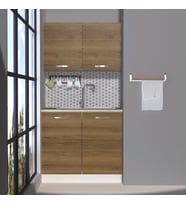 Decoraktiv Mini 90 MDF Hazır Mutfak Dolabı - Tezgah Dahil - Parlak Beyaz (PERA MODA)