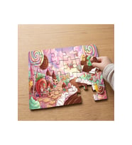 Şeker Diyarı Tasarımlı 24 Parça Ahşap Çocuk Puzzle