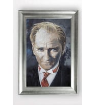 Gümüş Çerçeveli Atatürk Tablo cv1203