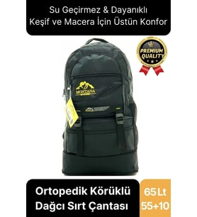 65 Lt Ortopedik Dayanıklı Büyük Boy Çok Gözlü Su Geçirmez Körüklü Kamp Trekking Outdoor Sırt Çantası