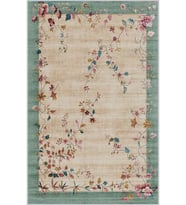 Eliana Home Baskılı, Yıkanabilir Kaymaz Taban Salon Halısı LNA1034 100x150 cm (Yeşil)