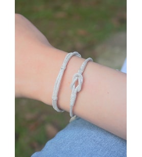 Gümüş Bileklik İkili Kombin Kazaziye El Örgüsü : Gümüş - 20 cm : Gümüş - 18 cm : Gümüş - 17 cm
