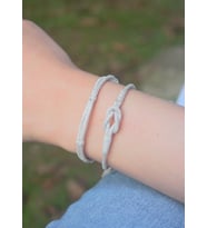 Gümüş Bileklik İkili Kombin Kazaziye El Örgüsü : Gümüş - 20 cm : Gümüş - 18 cm : Gümüş - 17 cm