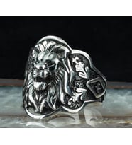 ASLAN MOTİFLİ 925 AYAR GÜMÜŞ YÜZÜK