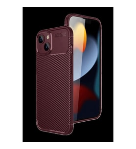 Apple İphone 15 Kılıf Auto Focus Karbon Kapak - Bordo