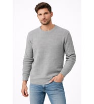 Turbulance Slim Fit Bisiklet Yaka Uzun Kol Erkek Triko - 7529 (Gri)