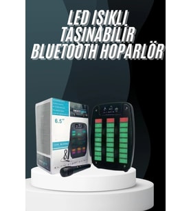 Mey İthalat® Bluetooth Hoparlör Taşınabilir Şarjlı Işıklı Büyük Boy Yüksek Ses Kaliteli
